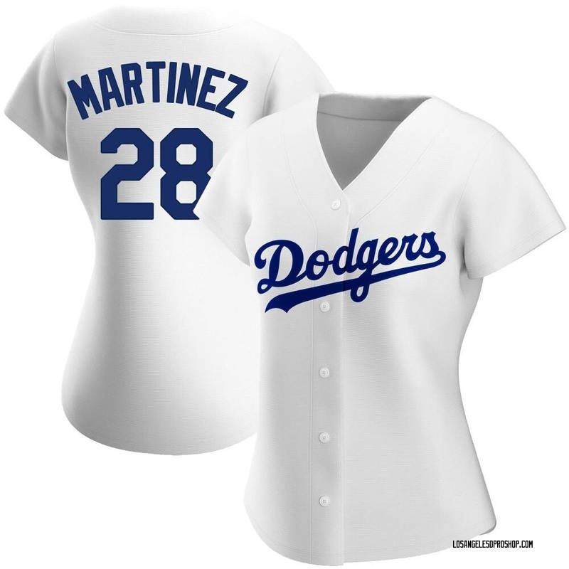 men's Los Angeles Dodgers J.D. Martinez 28 White Home Replica Jersey