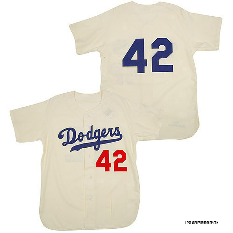 Men's Los Angeles Dodgers #42 Jackie Robinson Replica Black