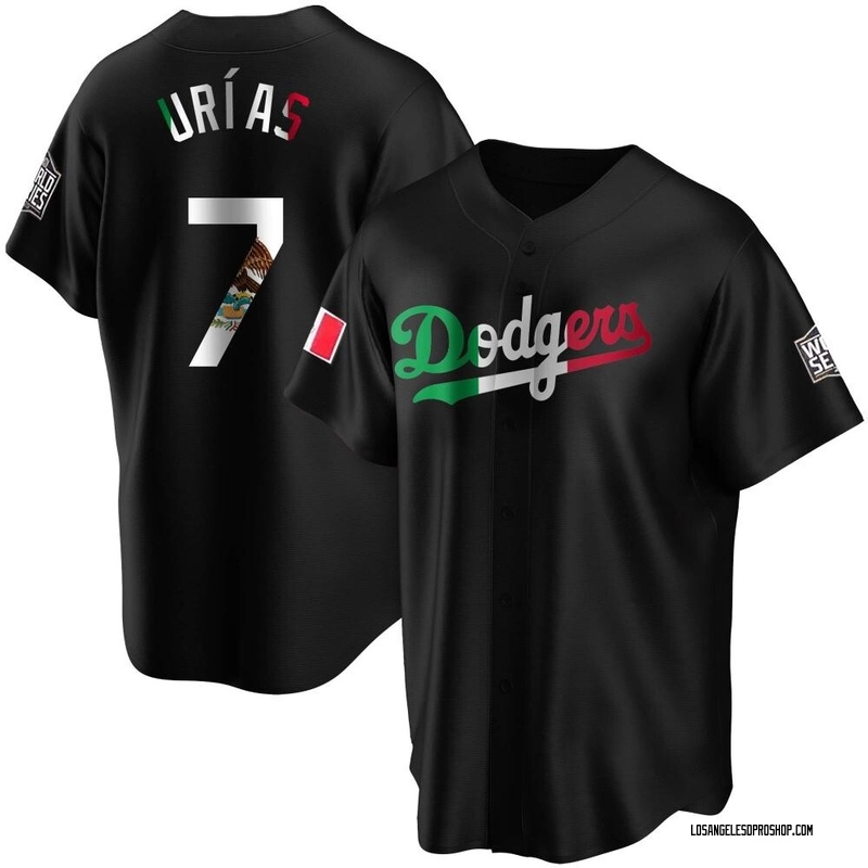 2022 Los Angeles Dodgers 7 Urias 9 Lux 42 Robinson Mexico Flag